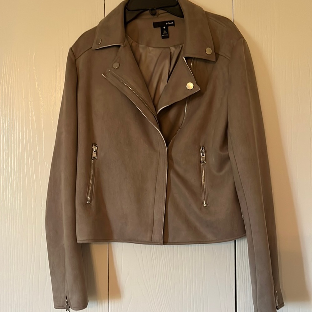 Aqua Faux suede jacket S taupe  Excellent condition